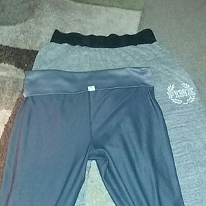 Vs leggins and a pair ofPINK boyfriwnd painks